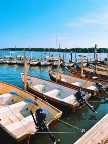 barche da pesca in un molo