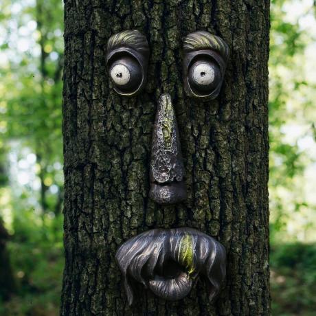 Decorazione di Halloween con faccia ad albero
