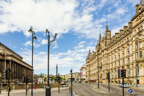 Architettura nel centro di Liverpool, in Inghilterra, Regno Unito