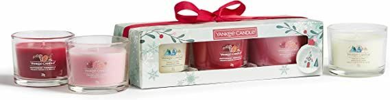 Set regalo Yankee Candle | 3 candele votive riempite profumate | Palla di neve collezione Wonderland | Regali perfetti per le donne