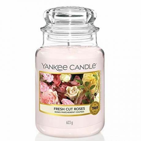 Candela profumata Yankee Candle | Candela in giara grande con rose recise fresche | Tempo di combustione: fino a 150 ore