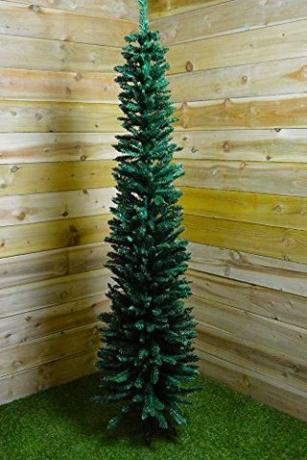 Albero di Natale da 200 cm, albero sottile di pino a matita verde