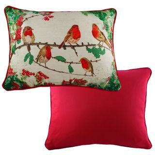 Cuscino Rettangolare Christmas Robins Multicolore