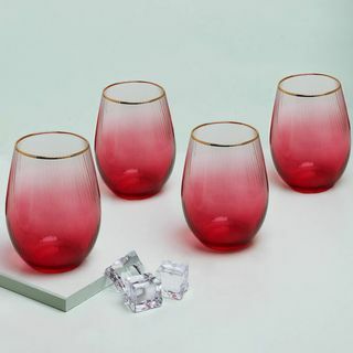 Set di quattro bicchieri tumbler Monroe a costine Ombre