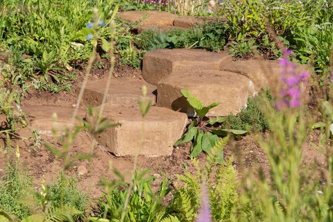 Giardino del 30 ° anniversario di Countryfile. Progettato da: Ann-Marie Powell. Giardino delle caratteristiche. RHS Hampton Court Palace Flower Show 2018