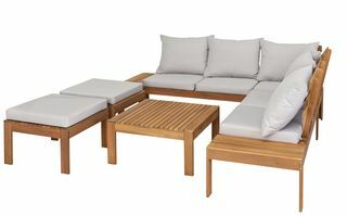 Set di divani angolari in legno a 6 posti