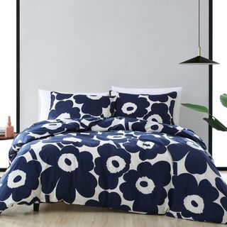 Set copripiumino e copripiumino Marimekko Unikko in blu indaco