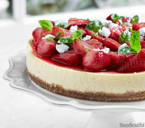 cheesecake al basilico con formaggio di capra