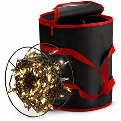 Borsa portaoggetti luminosa natalizia premium con bobine di metallo