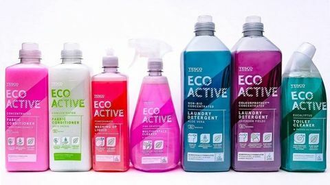 Gamma di prodotti per la pulizia ecologica Tesco Eco Active