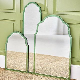 Specchio da parete in vetro verde Aurora