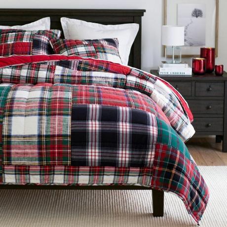 Trapunta applique patchwork plaid Stewart