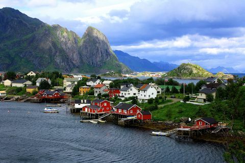 Cabine rosse a Reine, Norvegia