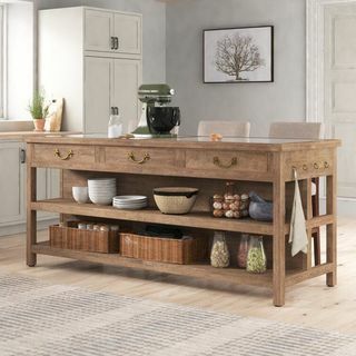 Isola cucina Meghan larga 214 cm con piano in marmo