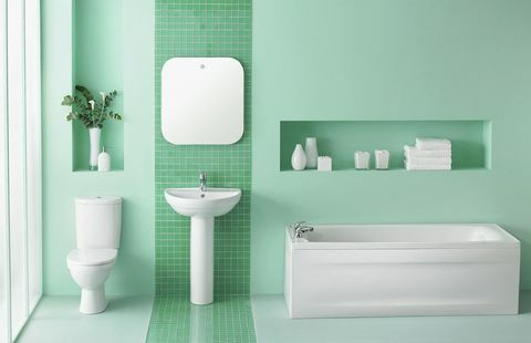 Interno del bagno verde