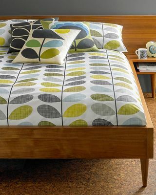 Biancheria da letto in cotone Orla Kiely Scribble Stem, Duck Egg / Sea Grass