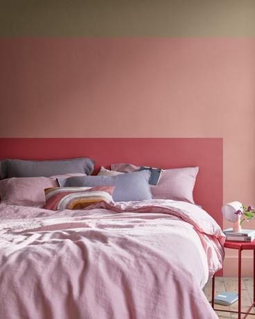 camera da letto con vernice rosa di dulux