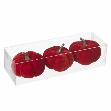 Set di zucche di velluto rosso intenso