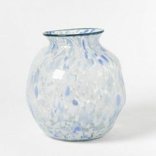 Vaso in vetro trasparente Alma Blue Spot