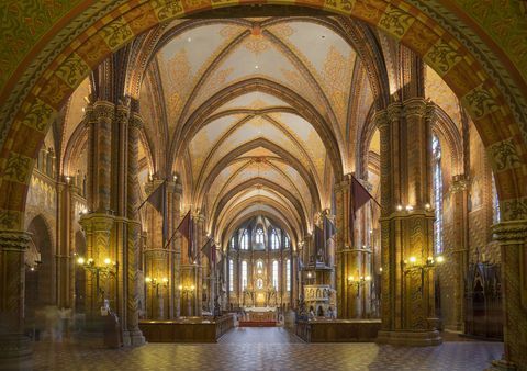 Interno della Chiesa di Mattia, Ungheria, Budapest