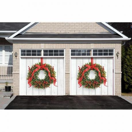 Decorazione murale per porta con striscione per garage con ghirlanda di Natale