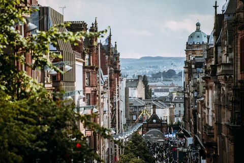 Buchanan Street, una delle strade principali di Glasgow, in Scozia