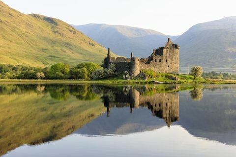 gran bretagna, scozia, altopiani scozzesi, argyll e bute, loch awe, castle ruin kilchurn castle