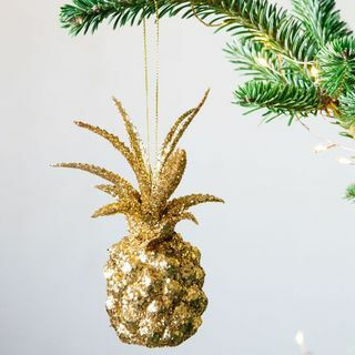 Decorazione ananas con glitter oro