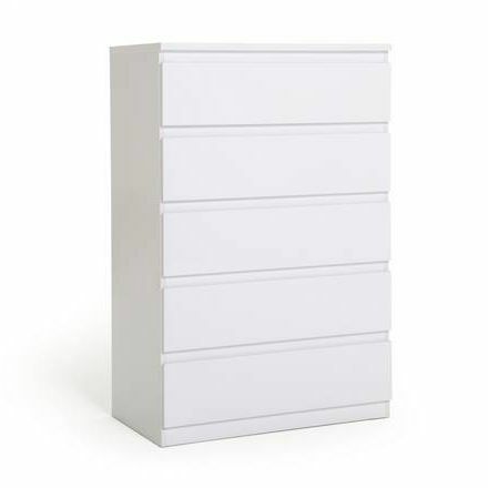 Jenson bianco lucido 5 cassetti cassettiera