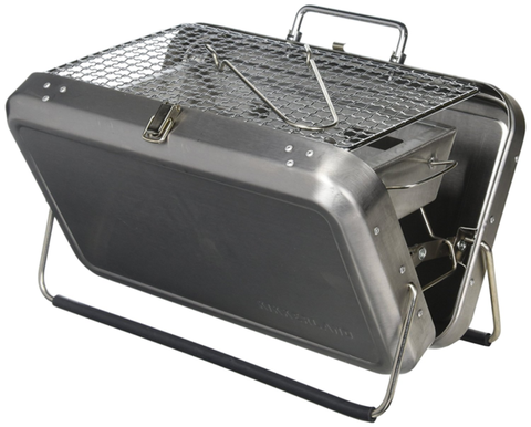 Valigia per barbecue portatile Kikkerland, argento