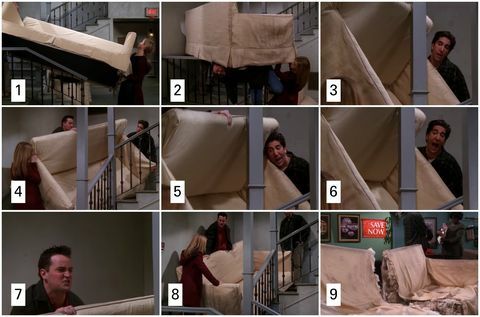 Ross Geller Pivot, scena del divano, Friends