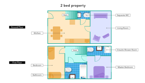 rapporto bagno / camera da letto, planimetria