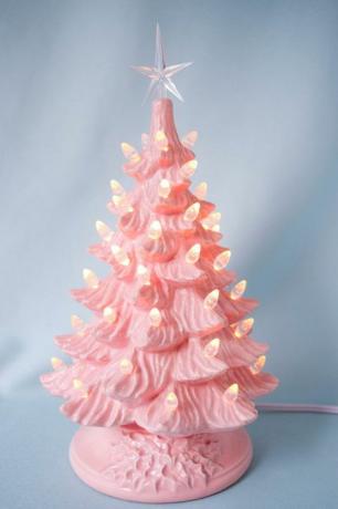 Albero di Natale in ceramica rosa