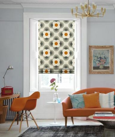 Persiane inglesi Orla Kiely Petali a strisce arancione tende romane da £ 68,45 