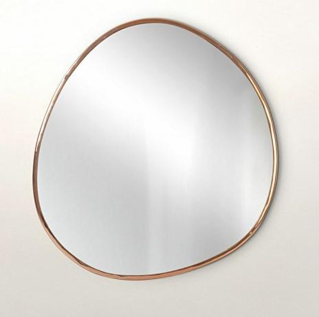 Specchio in ciottoli color oro rosa extra large
