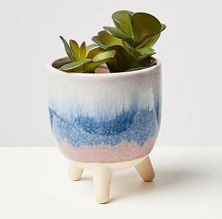 Suelo Vaso per piante in ceramica rosa e blu piccolo