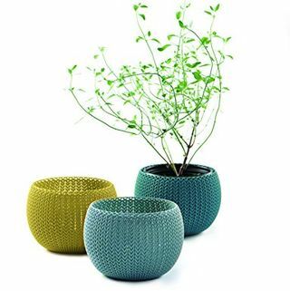 Knit Cozies Vasi per piante da giardino per interno / esterno, set di 3
