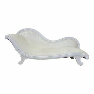 Chaise vittoriana in damasco bianco