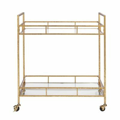 Carrello Rolling Bar Foglia Oro