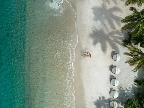 Sugar Beach St Lucia, spiaggia di sabbia bianca