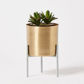 Vaso per piante in metallo dorato Iggy