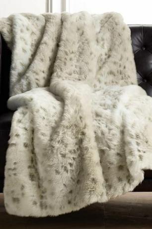 Plaid in pelliccia sintetica leopardata delle nevi