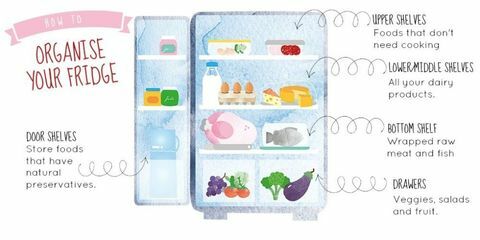 Organizzazione del frigorifero infografica