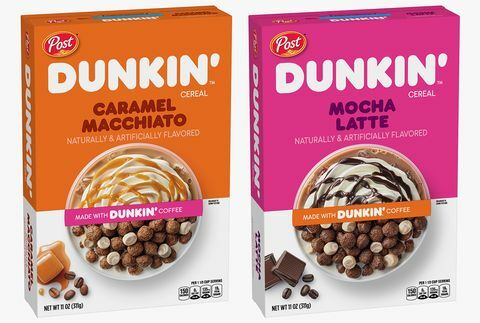 dunkin 'caramel macchiato e moka latte cereali da marchi post consumo