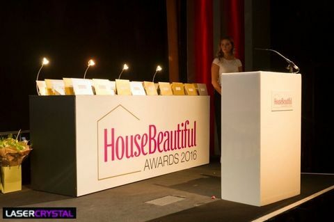 House Beautiful Awards 2016 - trofei forniti da Laser Crystal