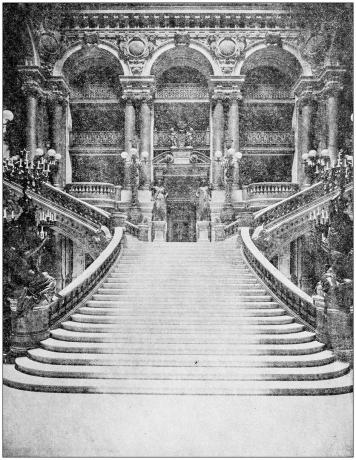 fotografia antica scalinata del grande teatro dell'opera, in francia