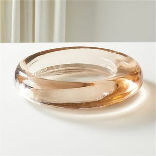 Ciotola di vetro bassa rosa sporco del braccialetto