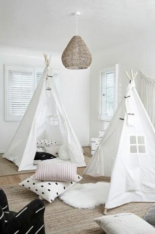 tepee nella sala giochi per bambini