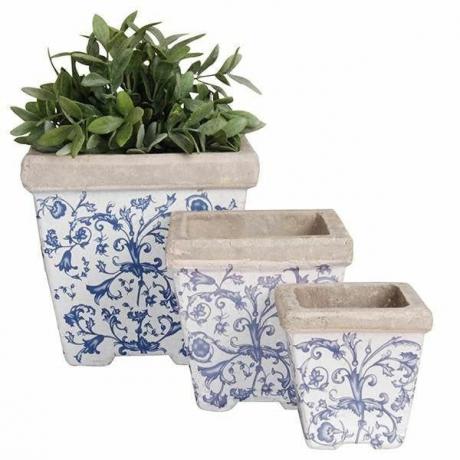 Vaso da fiori in ceramica invecchiata - set di 3