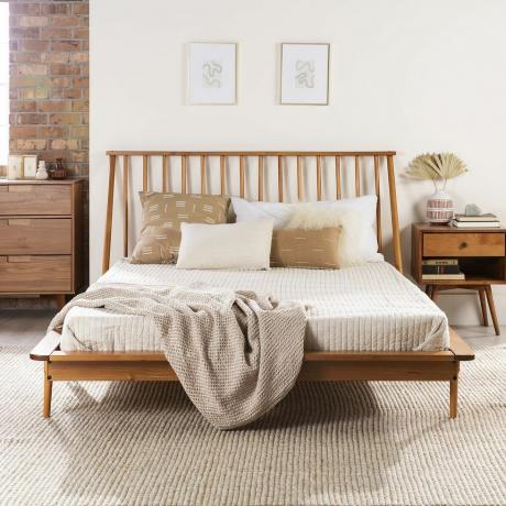 Letto moderno con piattaforma in legno Boho 